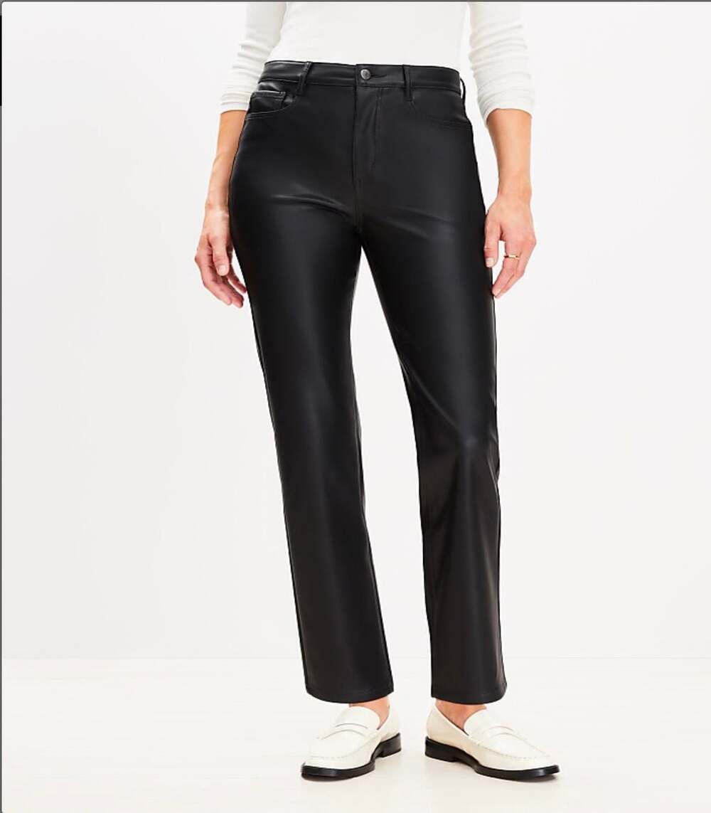 LOFT Faux Leather Five Pocket Straight Pants